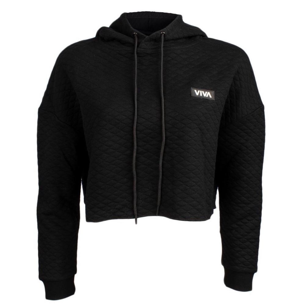 Barstool Quilted Viva Crop Hoodie in Black!